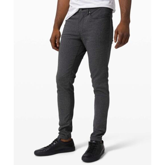 Lululemon ABC Pant Skinny *Tech Canvas Heathered Black Mens Size 28 - Picture 1 of 7